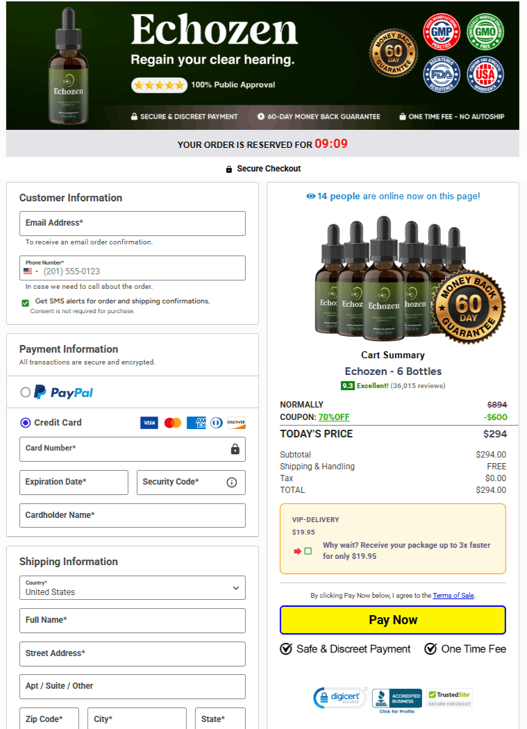  Echozen order page